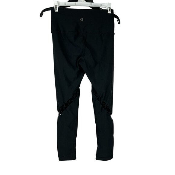90 Degree By Reflex Black High-Waist Mesh Detail Leggings Size XS - Picture 2 of 6